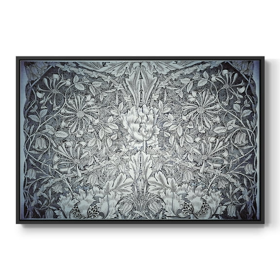 Vintage Abstract Print-LV Framed in Black Wood Gallery Wrapped Canvas 17 in. x 25 in.