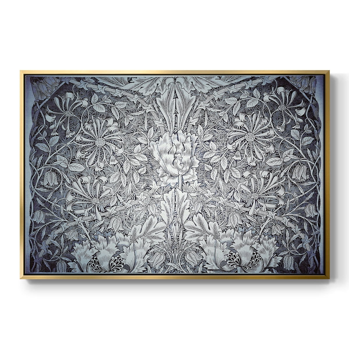 Vintage Abstract Print-LV Framed in Gold Wood Gallery Wrapped Canvas 27 in. x 41 in.