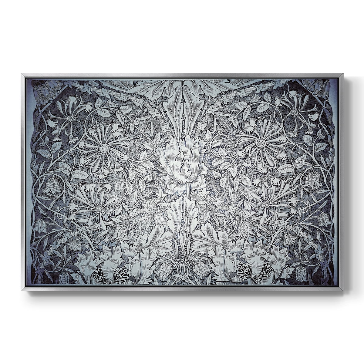 Vintage Abstract Print-LV Framed in Silver Wood Gallery Wrapped Canvas 27 in. x 41 in.