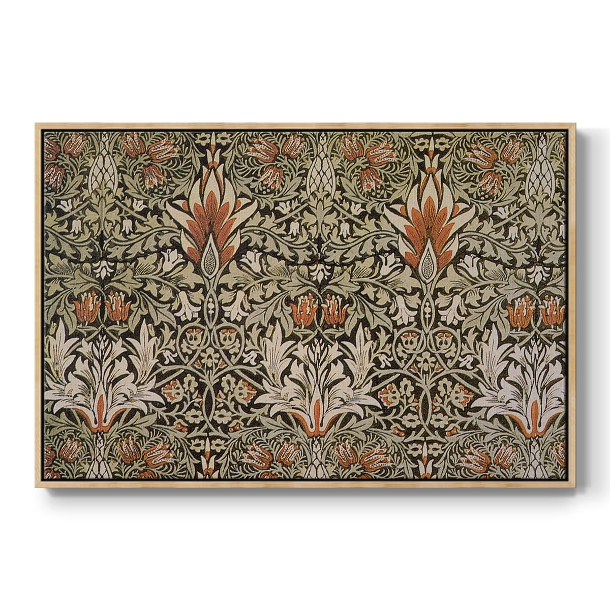 Vintage Abstract Print-LVI Framed in Natural Wood Wood Gallery Wrapped Canvas 17 in. x 25 in.