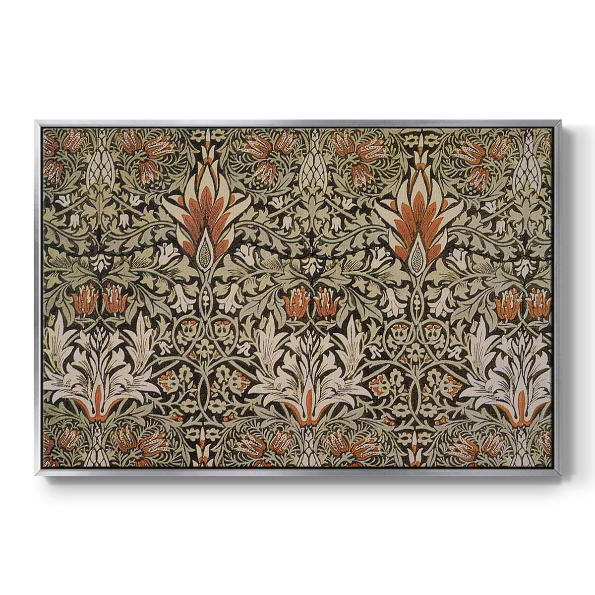 Vintage Abstract Print-LVI Framed in Silver Wood Gallery Wrapped Canvas 17 in. x 25 in.