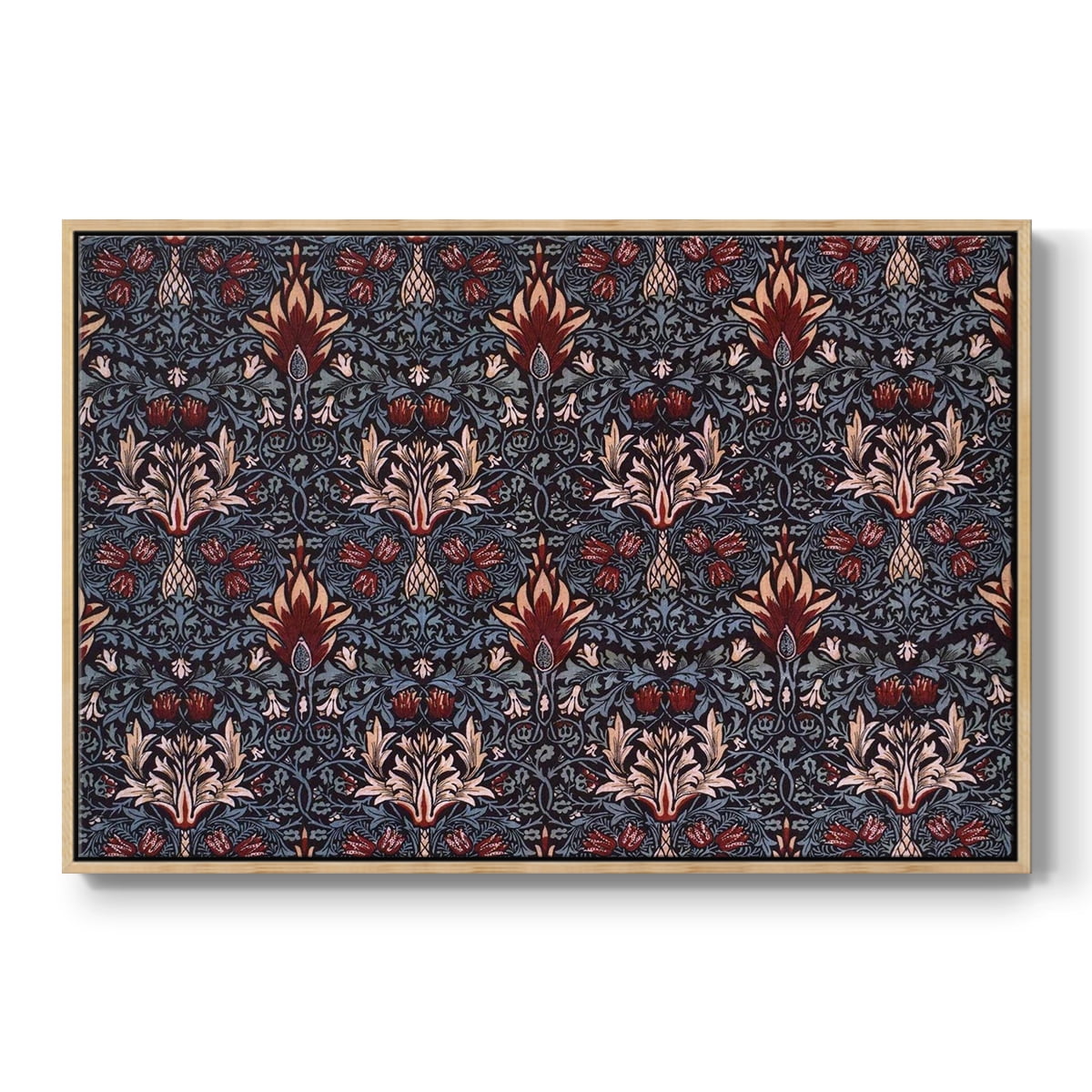 Vintage Abstract Print-LVII Framed in Natural Wood Wood Gallery Wrapped Canvas 27 in. x 41 in.