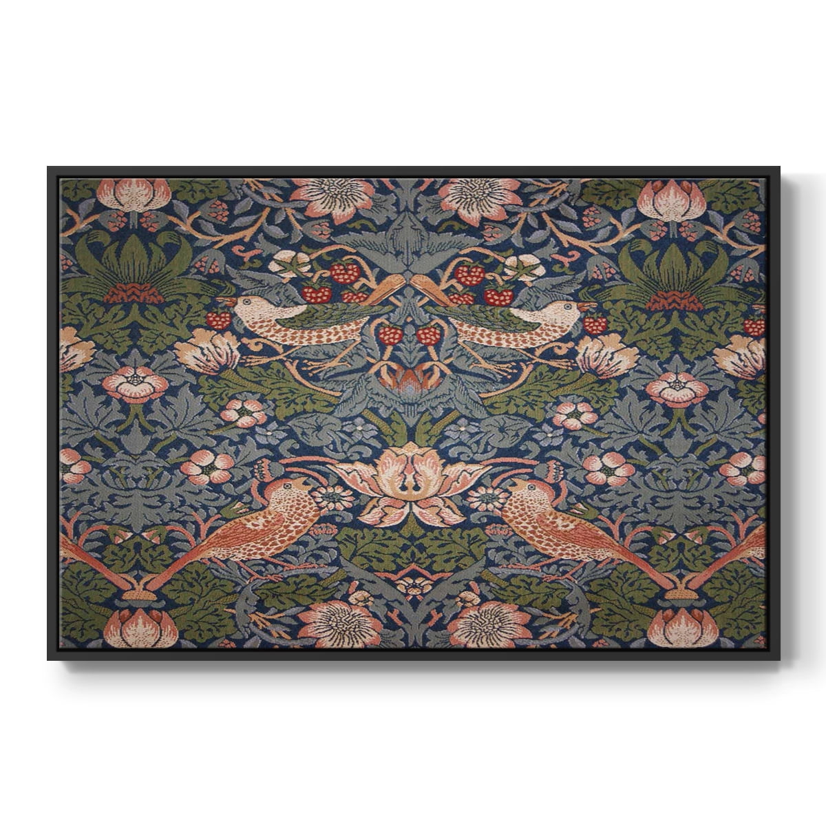 Vintage Abstract Print-LVIII Framed in Black Wood Gallery Wrapped Canvas 17 in. x 25 in.