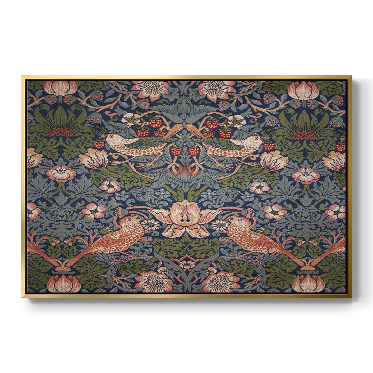 Vintage Abstract Print-LVIII Framed in Gold Wood Gallery Wrapped Canvas 27 in. x 41 in.