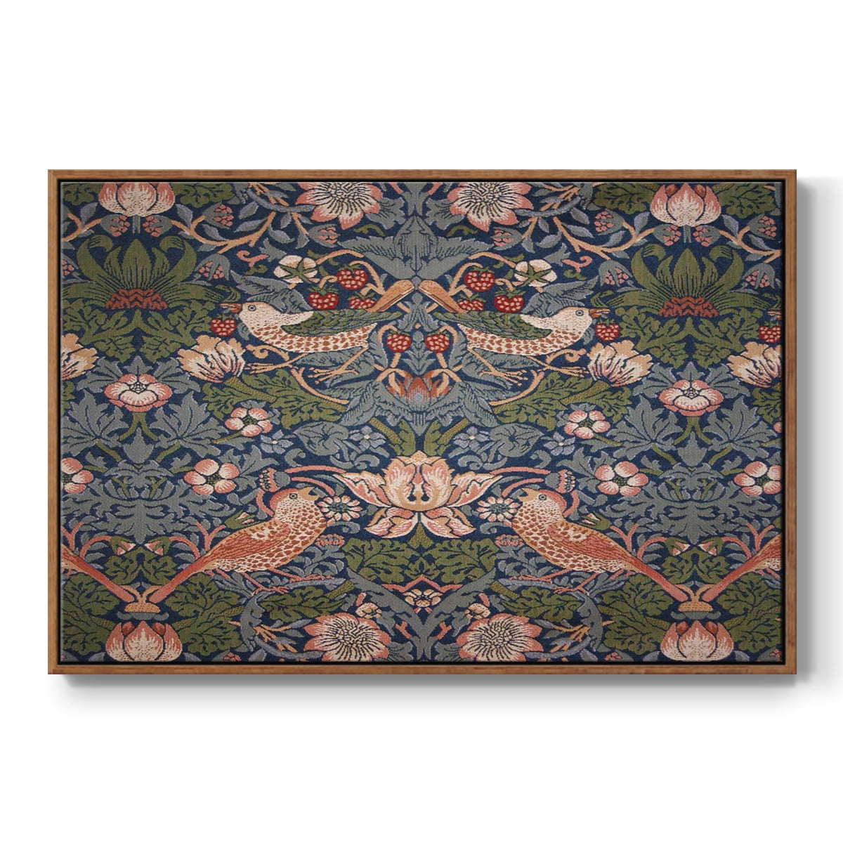 Vintage Abstract Print-LVIII Framed in Walnut Wood Gallery Wrapped Canvas 25 in. x 37 in.