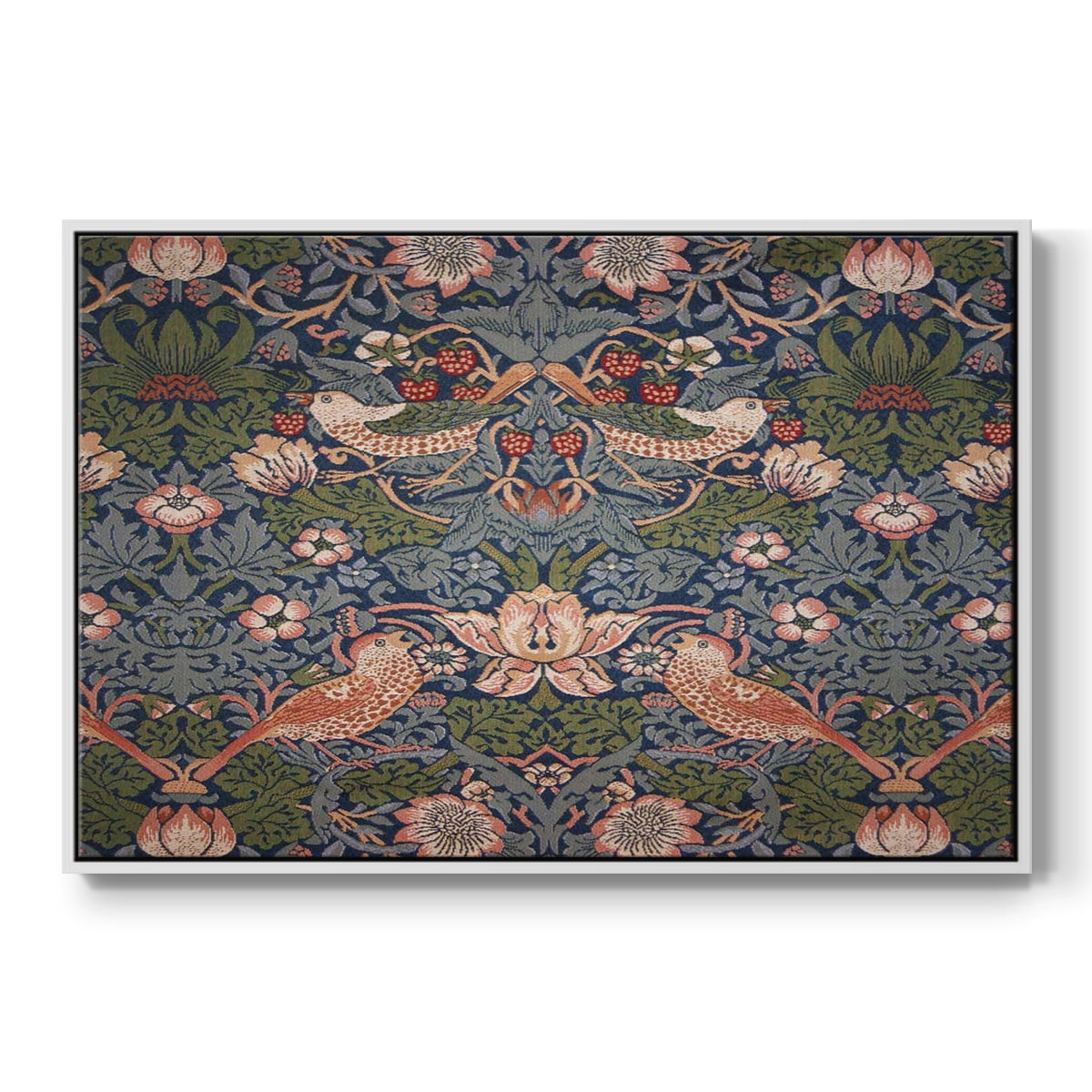 Vintage Abstract Print-LVIII Framed in White Wood Gallery Wrapped Canvas 25 in. x 37 in.