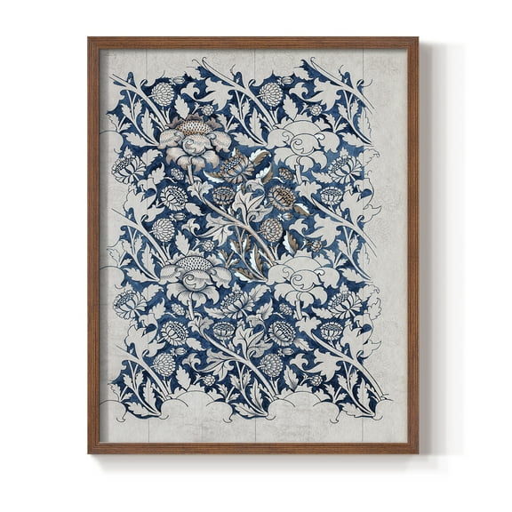 Vintage Abstract Print LXII - 10in. x 8in. Vintage Framed Print in Walnut Wood Frame