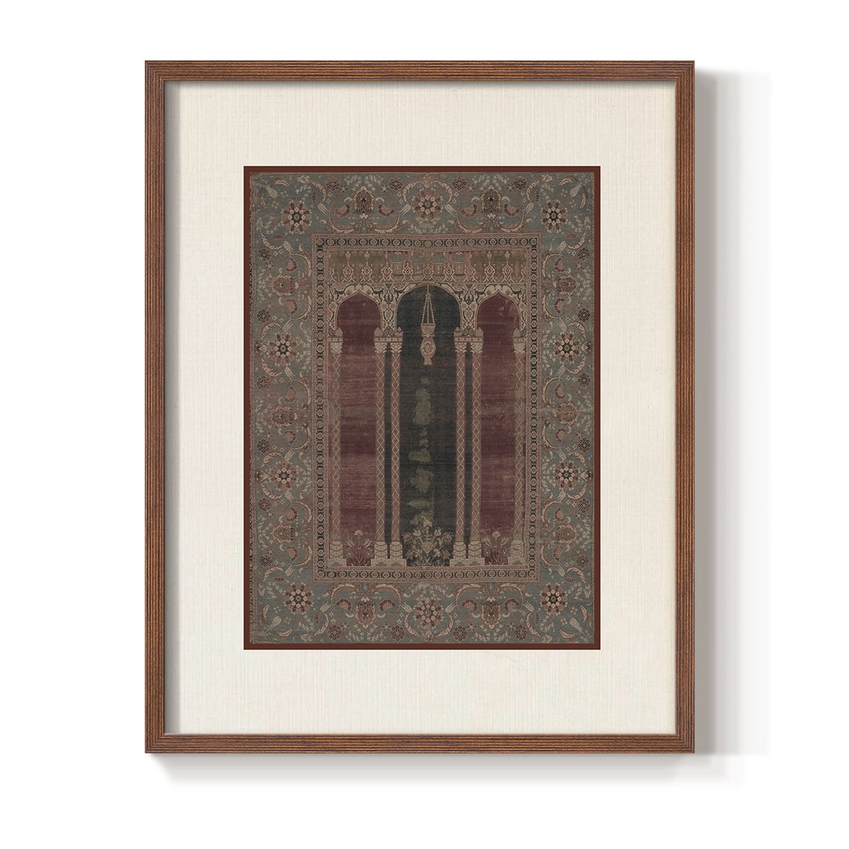 Vintage Abstract Print LXXIII - 10in. x 8in. Vintage Framed Print in Walnut Wood Frame