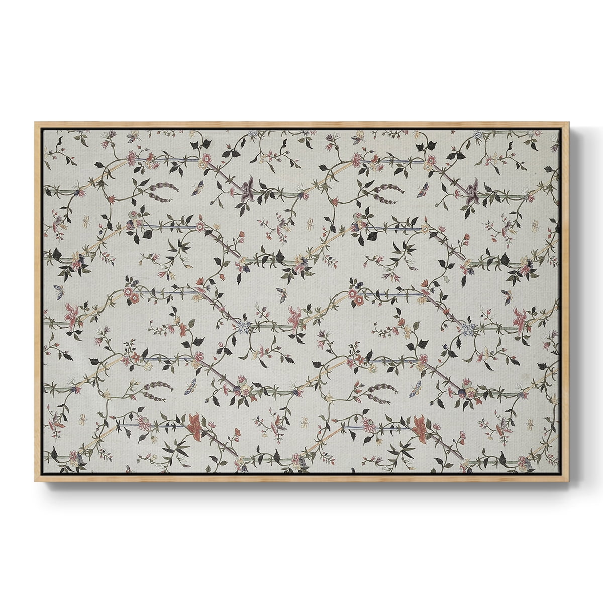 Vintage Abstract Print-VI Framed in Natural Wood Wood Gallery Wrapped Canvas 25 in. x 37 in.