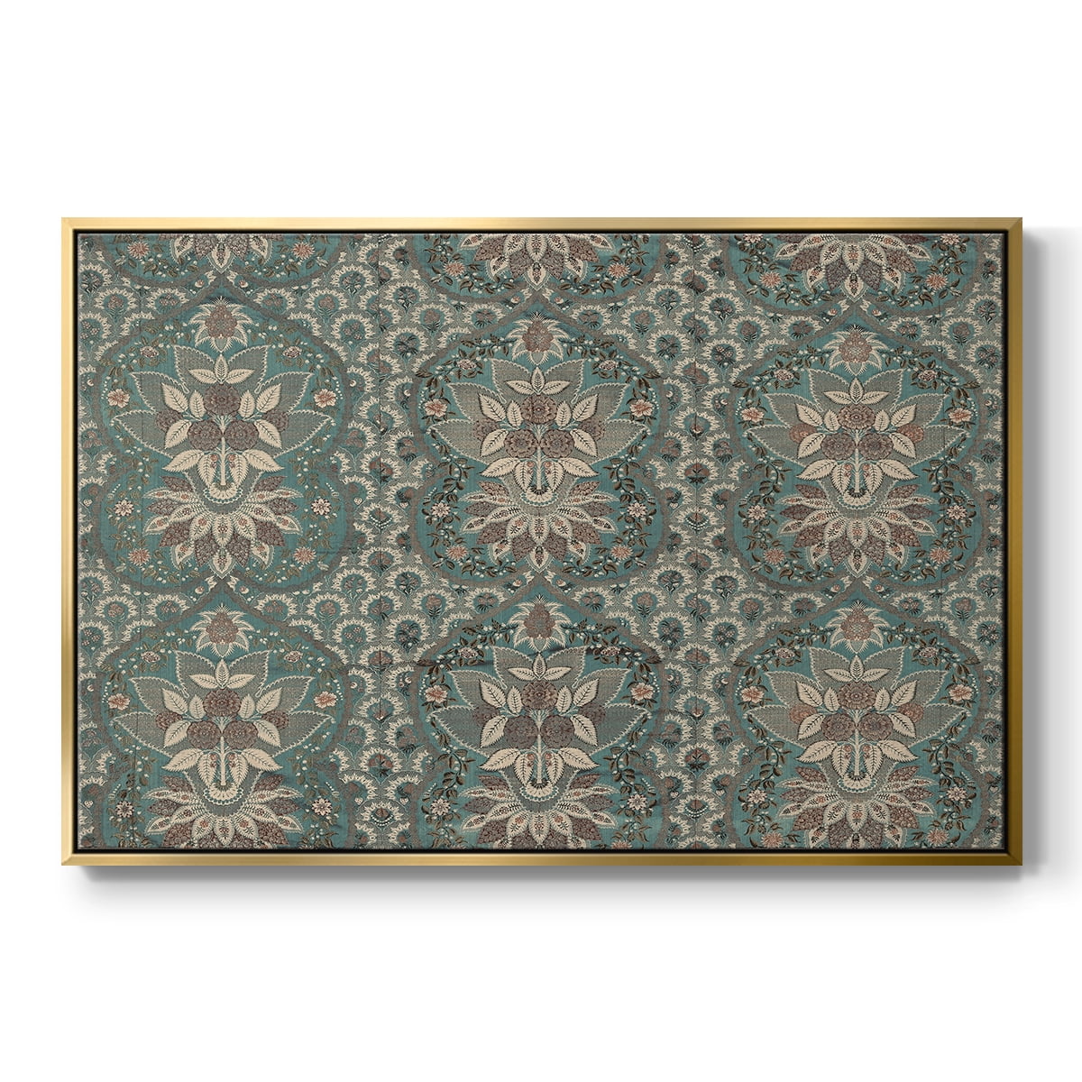 Vintage Abstract Print-X Framed in Silver Wood Gallery Wrapped Canvas 27 in. x 41 in.
