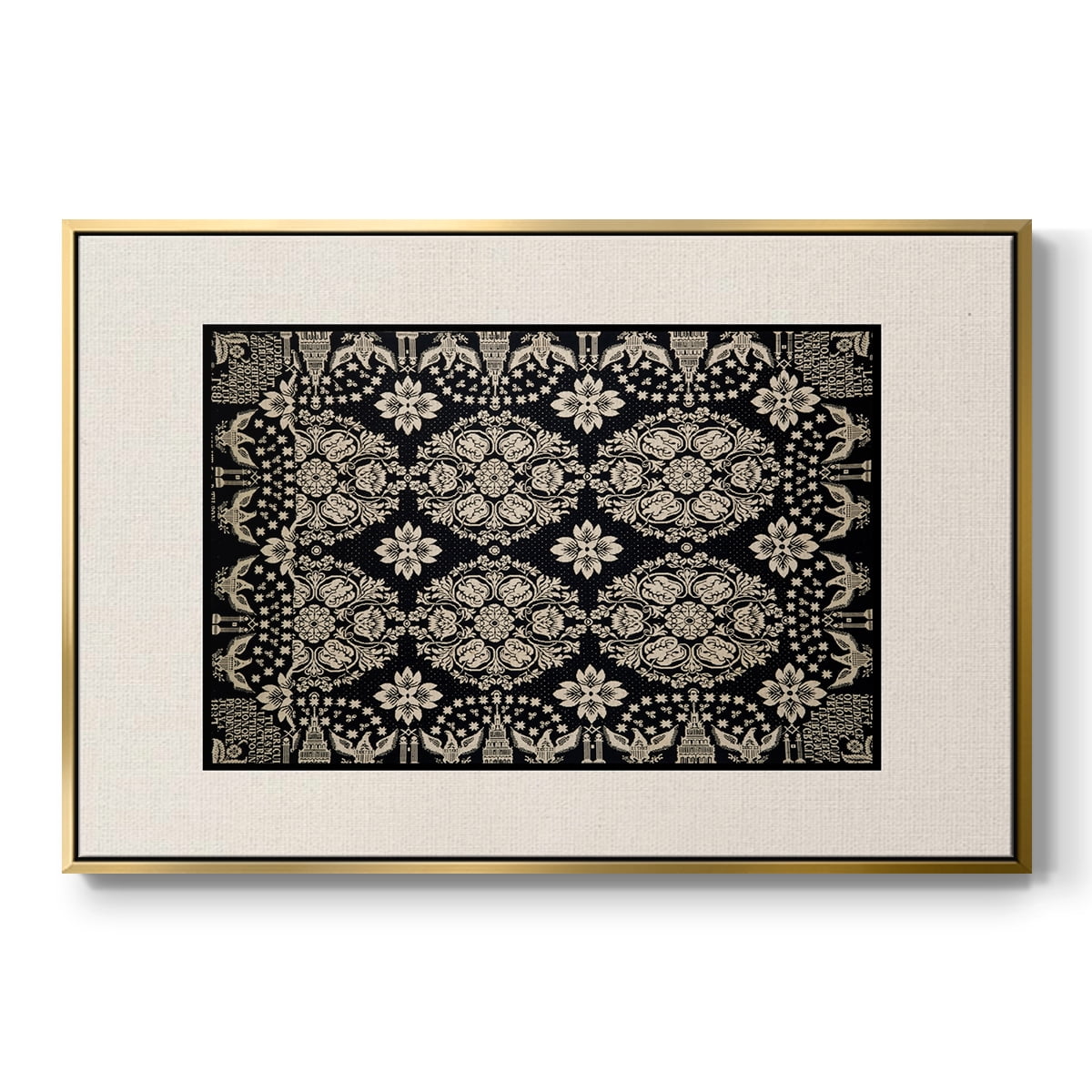 Vintage Abstract Print-XI Framed in Silver Wood Gallery Wrapped Canvas 25 in. x 37 in.