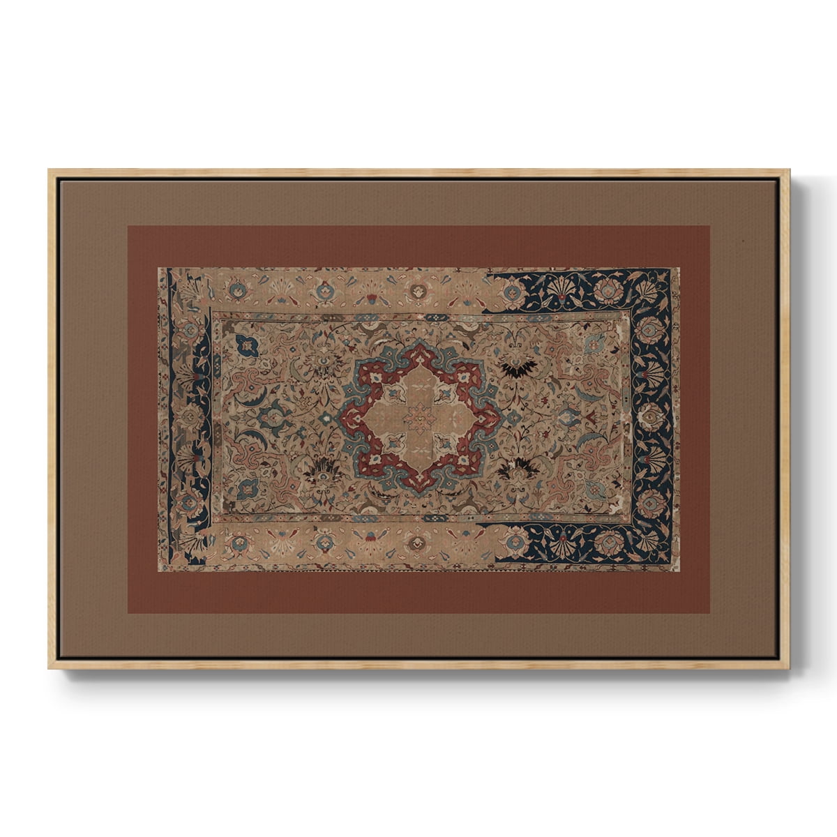 Vintage Abstract Print-XII Framed in Natural Wood Wood Gallery Wrapped Canvas 27 in. x 41 in.