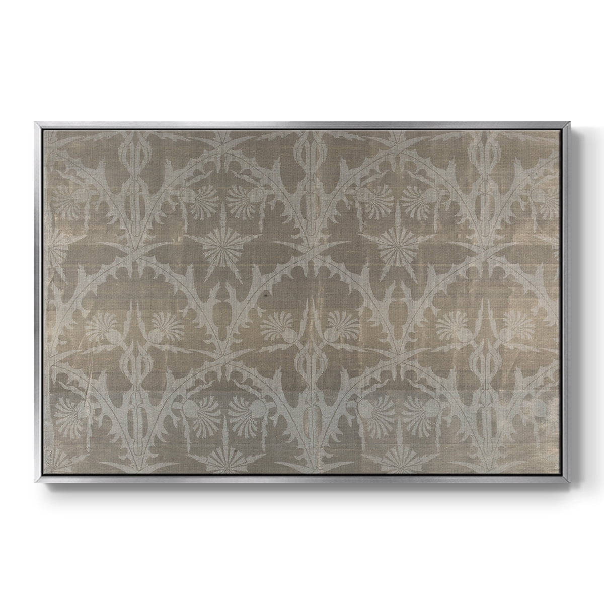 Vintage Abstract Print-XIII Framed in Silver Wood Gallery Wrapped Canvas 25 in. x 37 in.