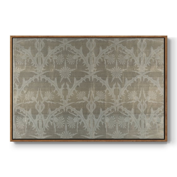 Vintage Abstract Print-XIII Framed in Walnut Wood Gallery Wrapped Canvas 17 in. x 25 in.