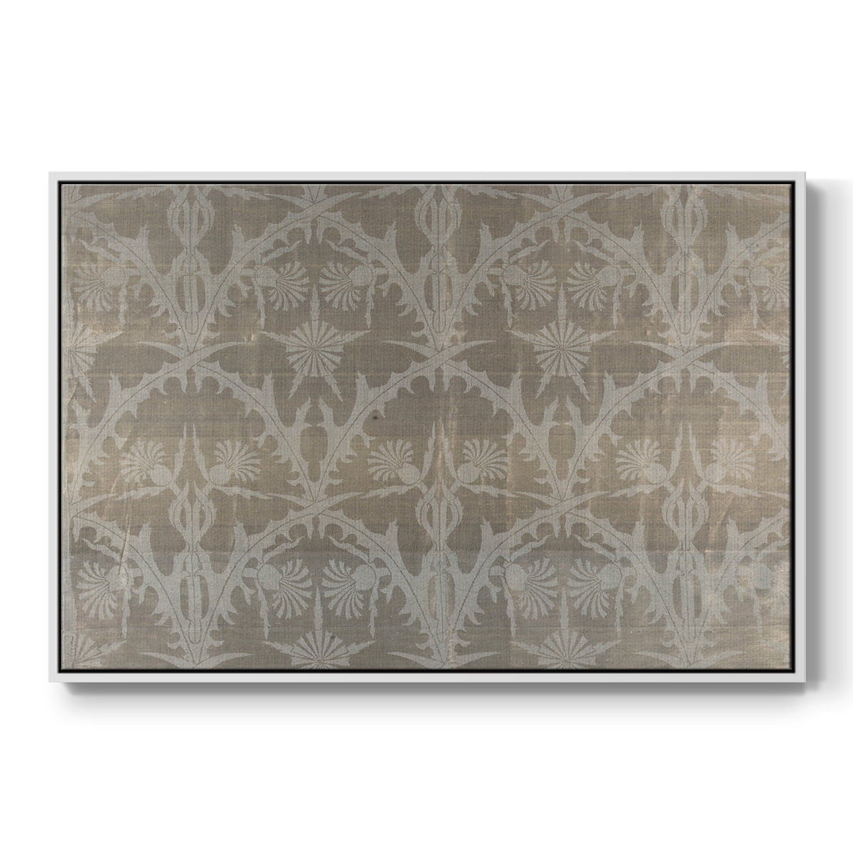 Vintage Abstract Print-XIII Framed in White Wood Gallery Wrapped Canvas 17 in. x 25 in.
