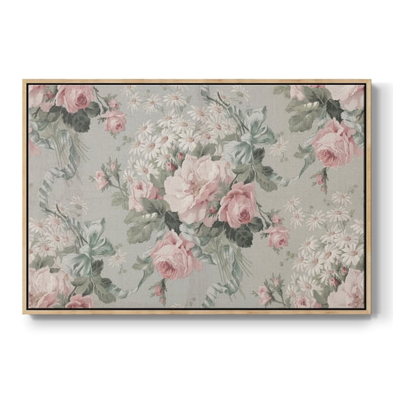 Vintage Abstract Print-XIV Framed in Natural Wood Wood Gallery Wrapped Canvas 17 in. x 25 in.