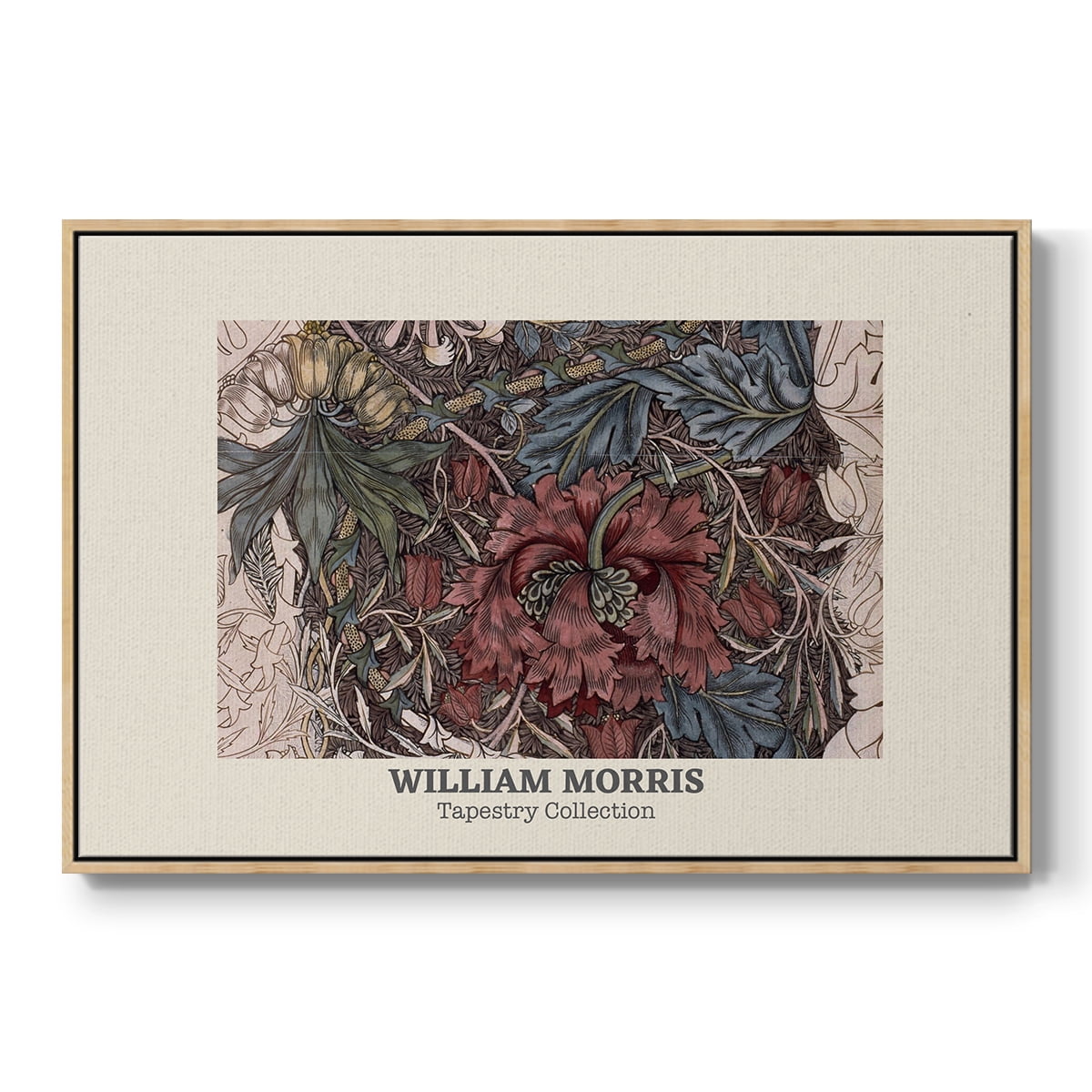 Vintage Abstract Print-XL Framed in Natural Wood Wood Gallery Wrapped Canvas 17 in. x 25 in.