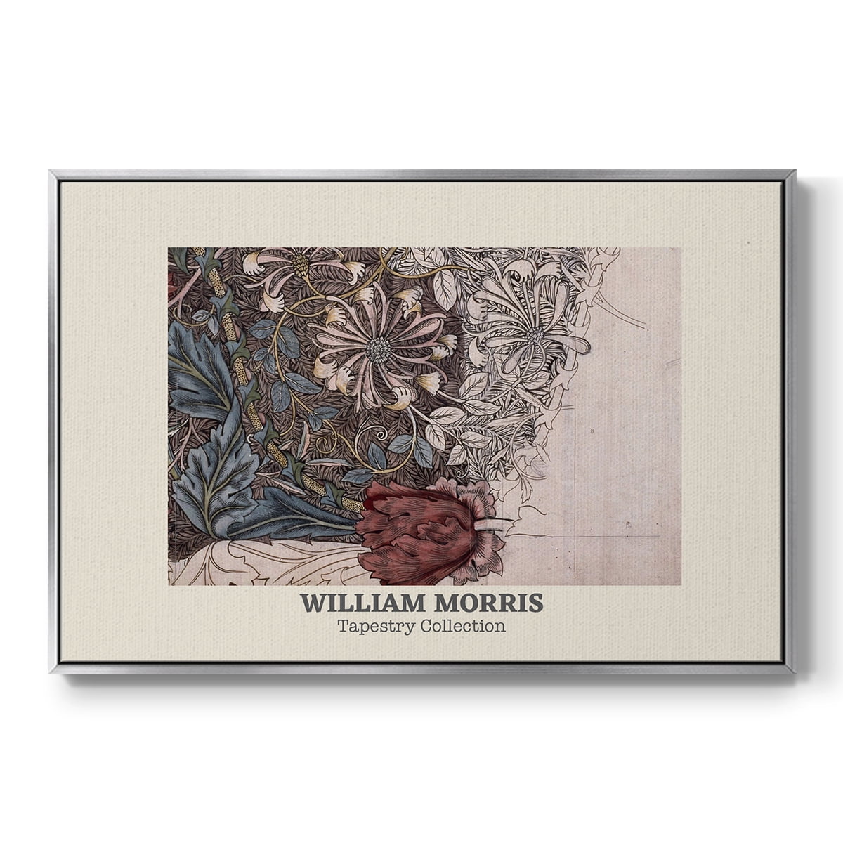 Vintage Abstract Print-XLI Framed in Silver Wood Gallery Wrapped Canvas 17 in. x 25 in.