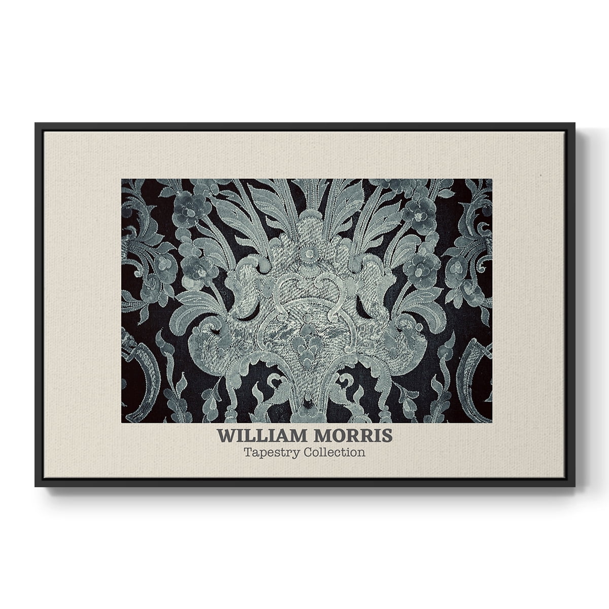 Vintage Abstract Print-XLII Framed in Black Wood Gallery Wrapped Canvas 25 in. x 37 in.