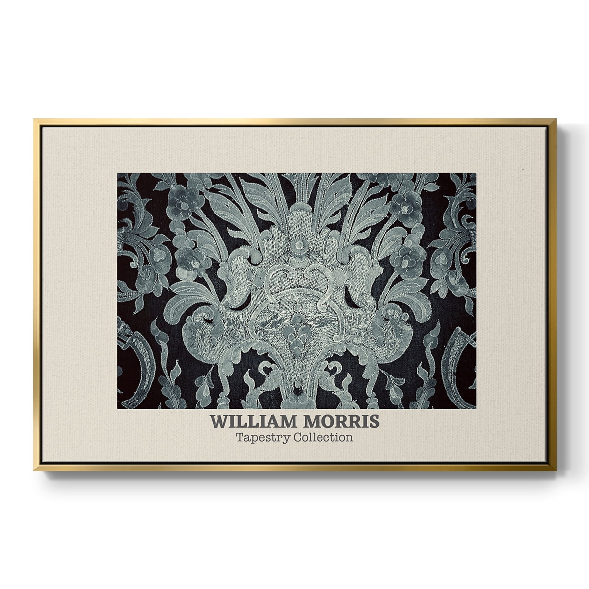 Vintage Abstract Print-XLII Framed in Gold Wood Gallery Wrapped Canvas 25 in. x 37 in.