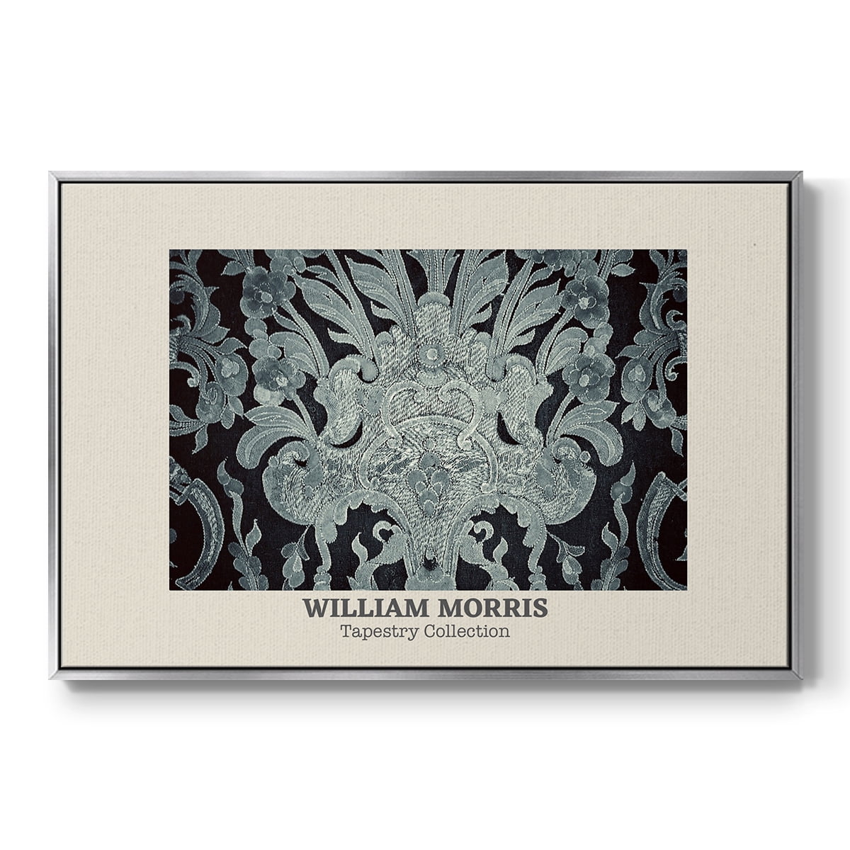 Vintage Abstract Print-XLII Framed in Silver Wood Gallery Wrapped Canvas 17 in. x 25 in.