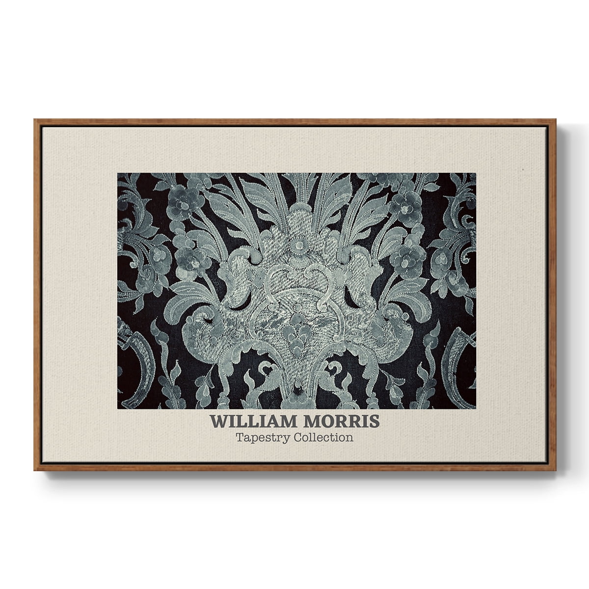 Vintage Abstract Print-XLII Framed in Walnut Wood Gallery Wrapped Canvas 27 in. x 41 in.