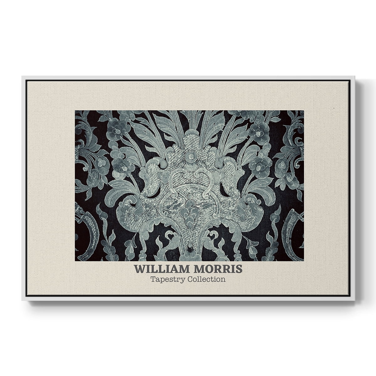 Vintage Abstract Print-XLII Framed in White Wood Gallery Wrapped Canvas 25 in. x 37 in.