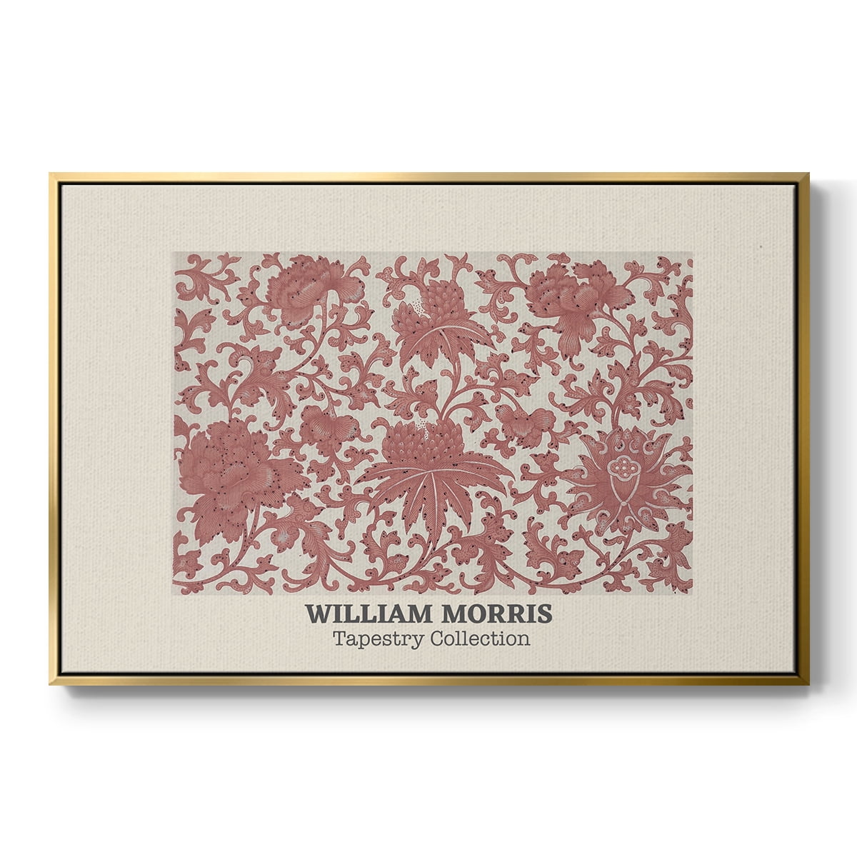 Vintage Abstract Print-XLIII Framed in Gold Wood Gallery Wrapped Canvas 25 in. x 37 in.