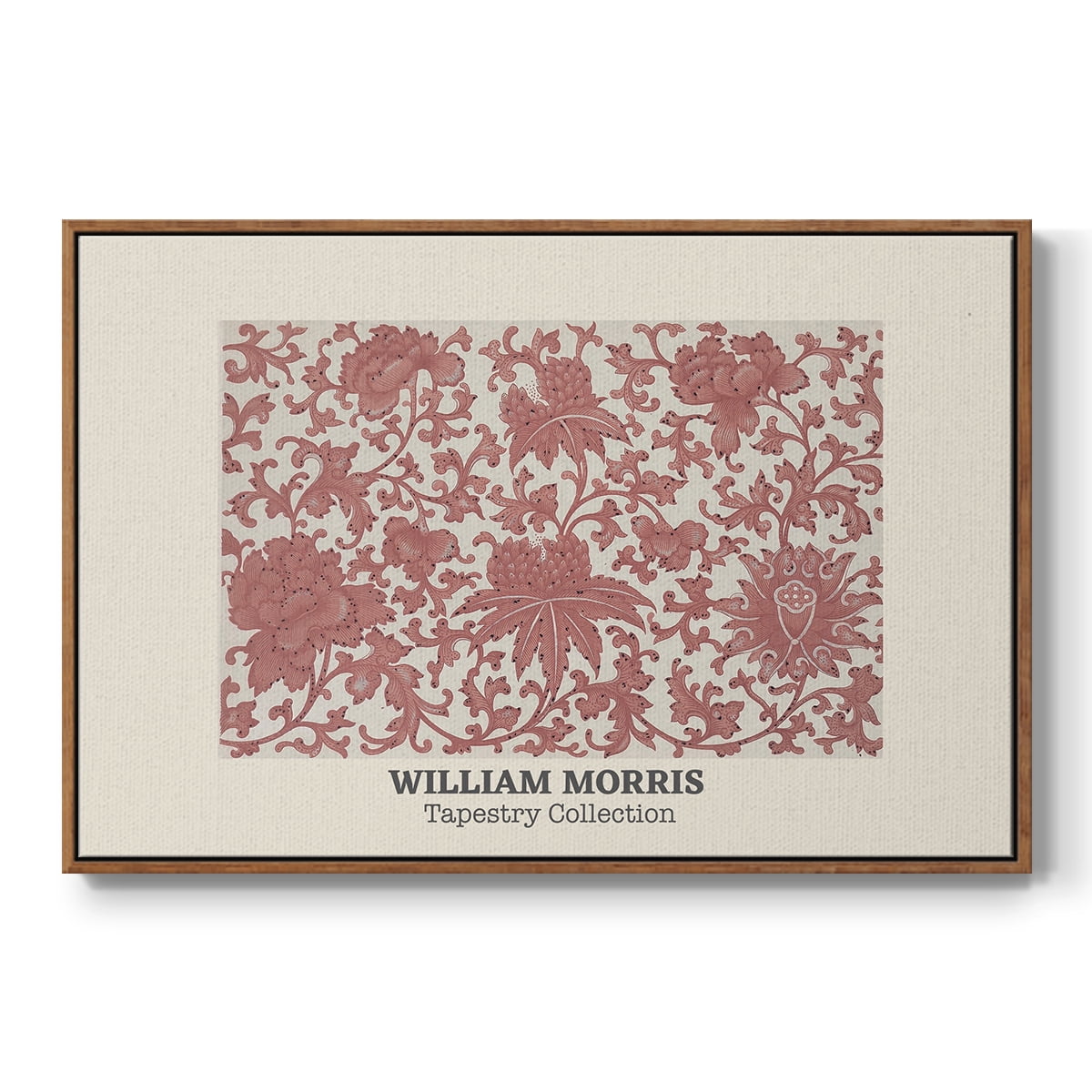 Vintage Abstract Print-XLIII Framed in Walnut Wood Gallery Wrapped Canvas 17 in. x 25 in.