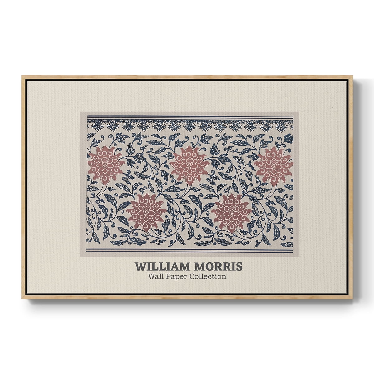 Vintage Abstract Print-XLIV Framed in Natural Wood Wood Gallery Wrapped Canvas 17 in. x 25 in.