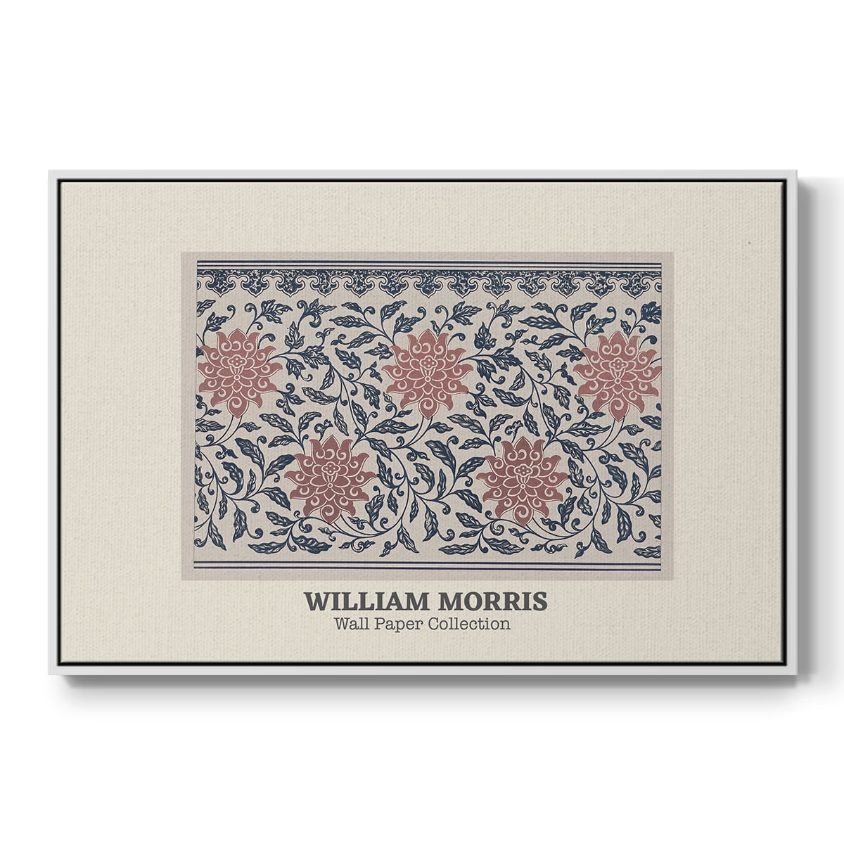 Vintage Abstract Print-XLIV Framed in White Wood Gallery Wrapped Canvas 27 in. x 41 in.