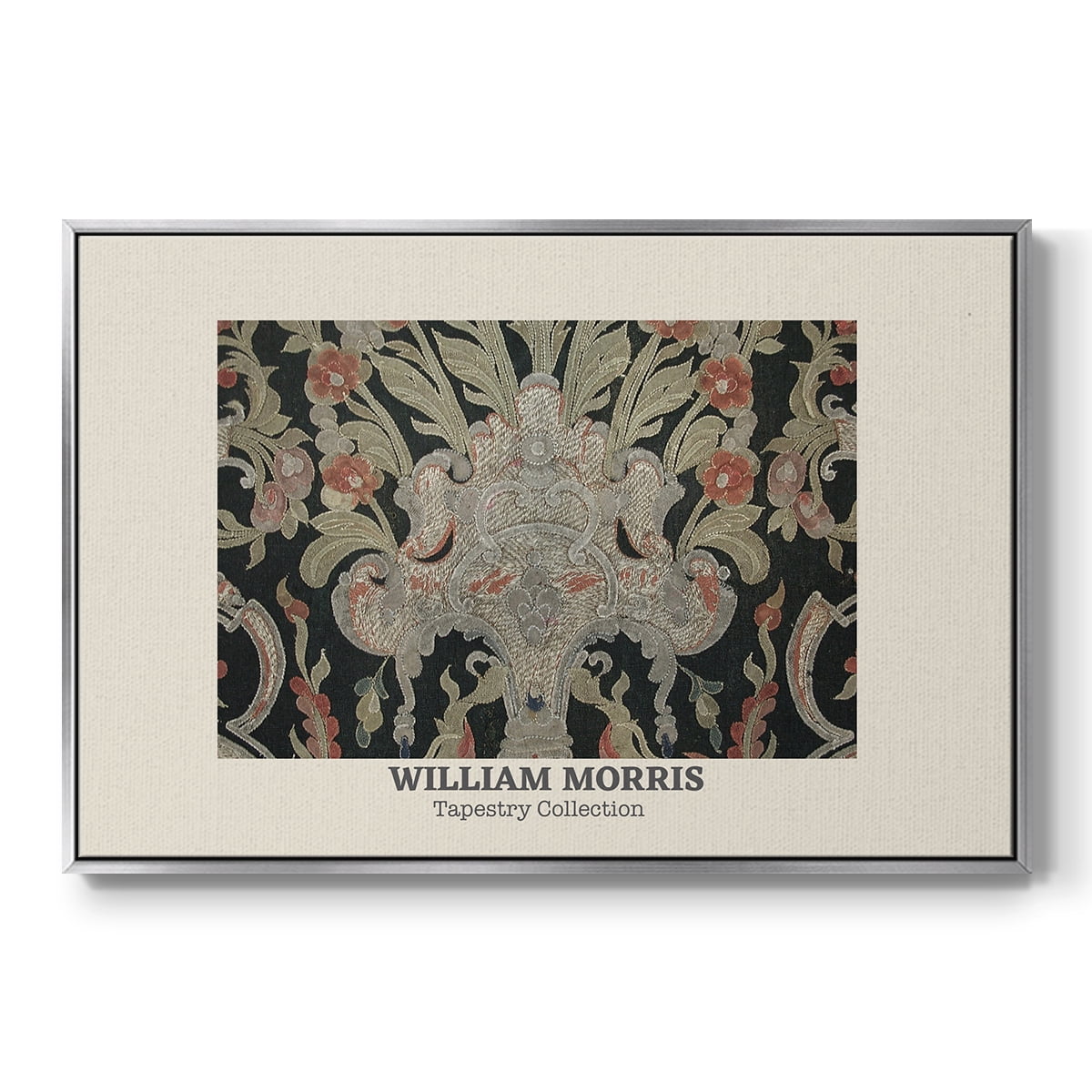 Vintage Abstract Print-XLIX Framed in Silver Wood Gallery Wrapped Canvas 27 in. x 41 in.