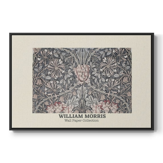 Vintage Abstract Print-XLV Framed in Black Wood Gallery Wrapped Canvas 17 in. x 25 in.