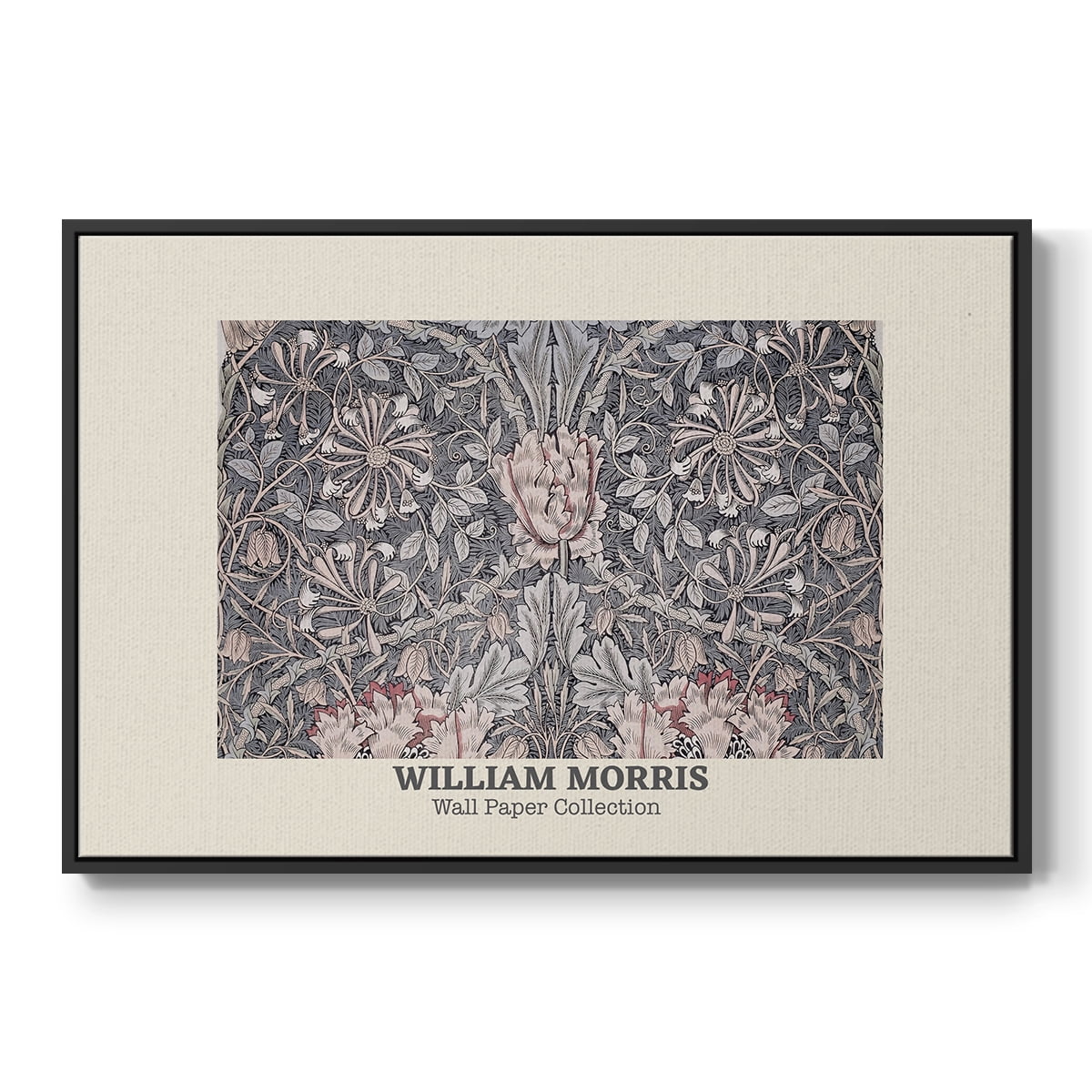 Vintage Abstract Print-XLV Framed in Black Wood Gallery Wrapped Canvas 27 in. x 41 in.