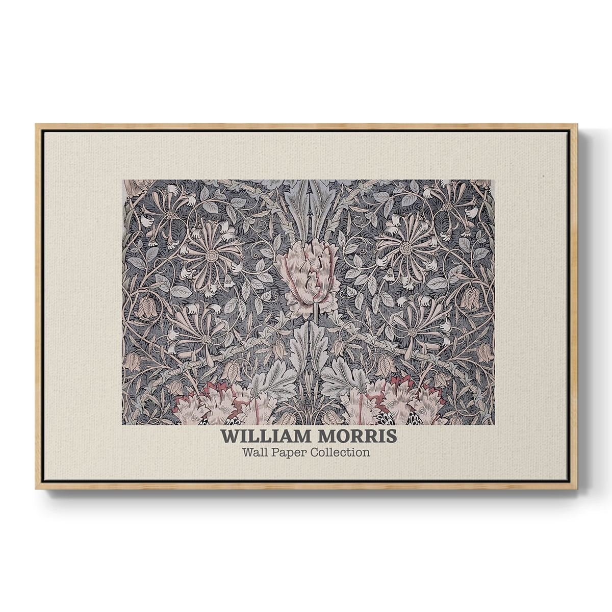 Vintage Abstract Print-XLV Framed in Natural Wood Wood Gallery Wrapped Canvas 25 in. x 37 in.