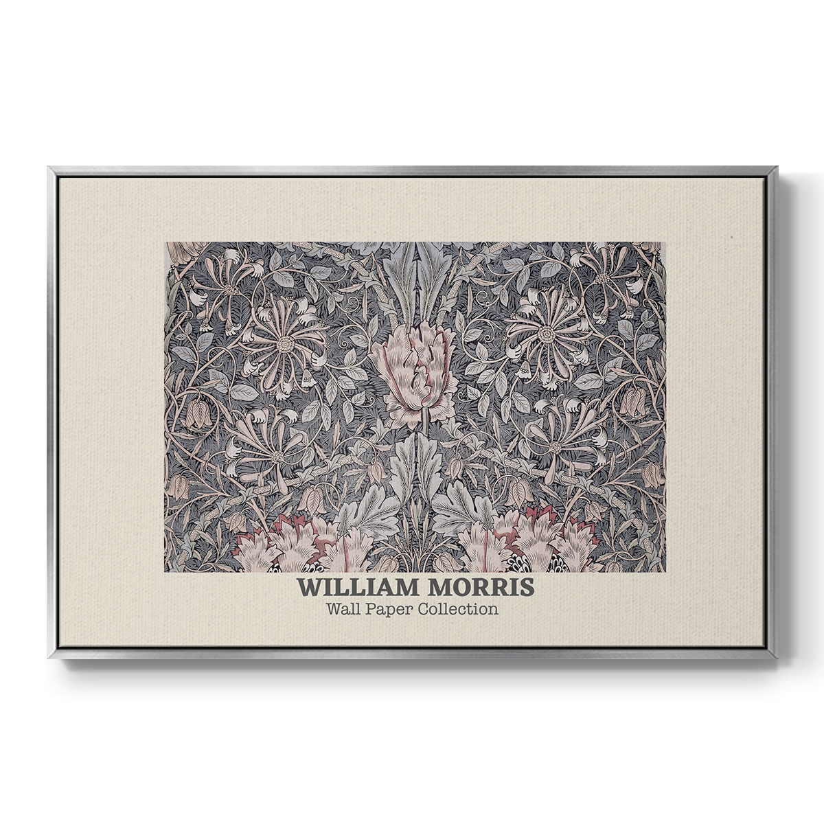 Vintage Abstract Print-XLV Framed in Silver Wood Gallery Wrapped Canvas 17 in. x 25 in.