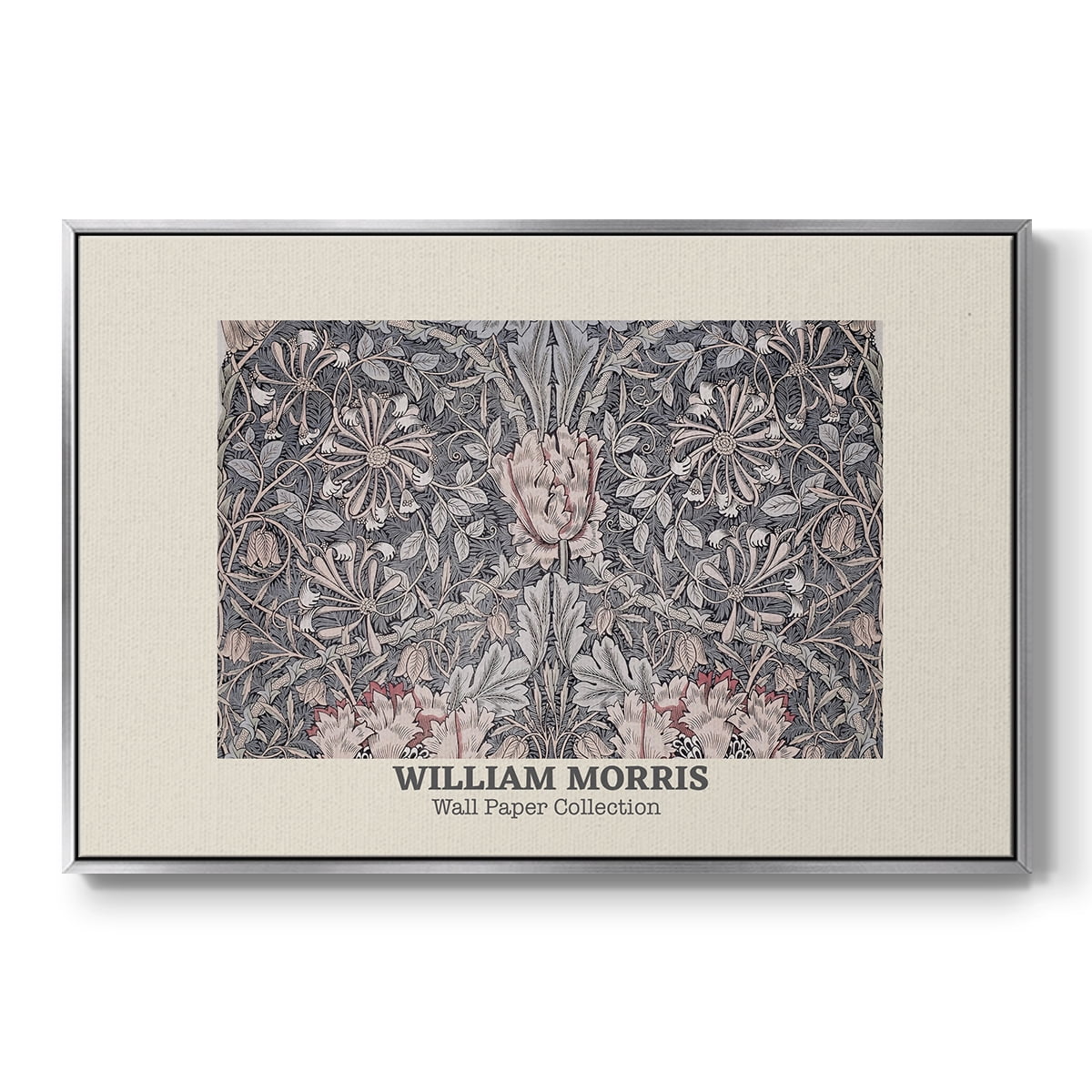 Vintage Abstract Print-XLV Framed in Silver Wood Gallery Wrapped Canvas 25 in. x 37 in.