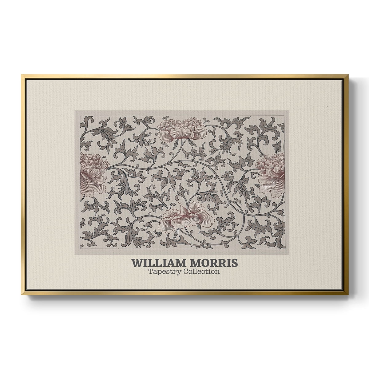 Vintage Abstract Print-XLVI Framed in Gold Wood Gallery Wrapped Canvas 27 in. x 41 in.