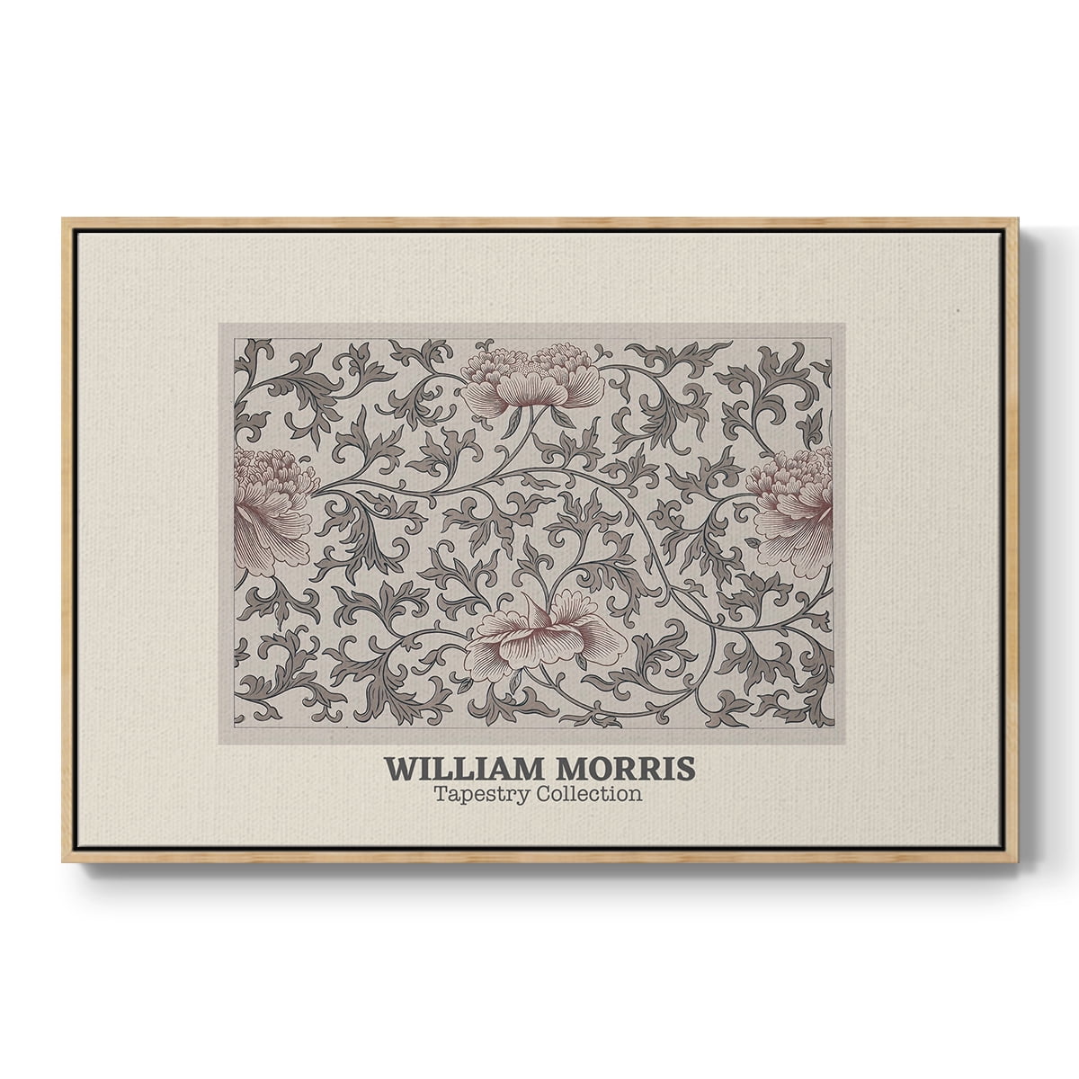 Vintage Abstract Print-XLVI Framed in Natural Wood Wood Gallery Wrapped Canvas 25 in. x 37 in.