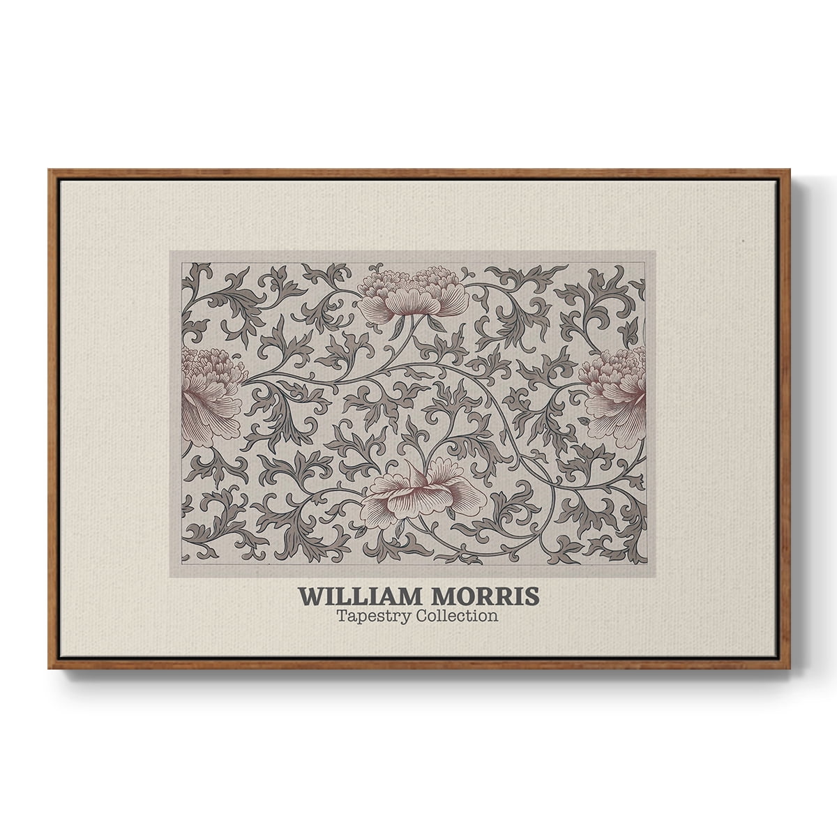Vintage Abstract Print-XLVI Framed in Walnut Wood Gallery Wrapped Canvas 27 in. x 41 in.