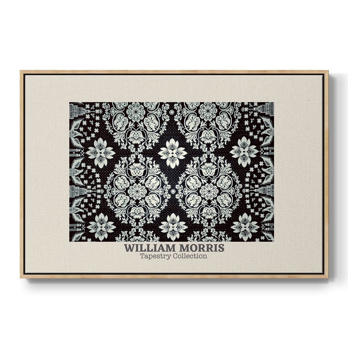 Vintage Abstract Print-XLVII Framed in Natural Wood Wood Gallery Wrapped Canvas 25 in. x 37 in.