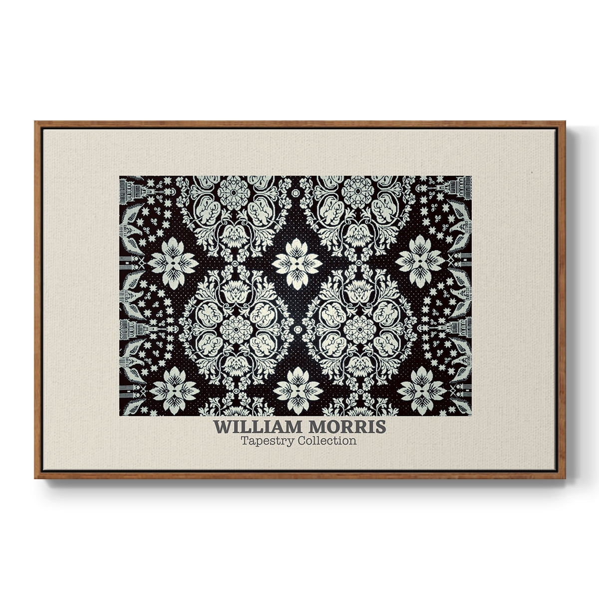 Vintage Abstract Print-XLVII Framed in Walnut Wood Gallery Wrapped Canvas 17 in. x 25 in.