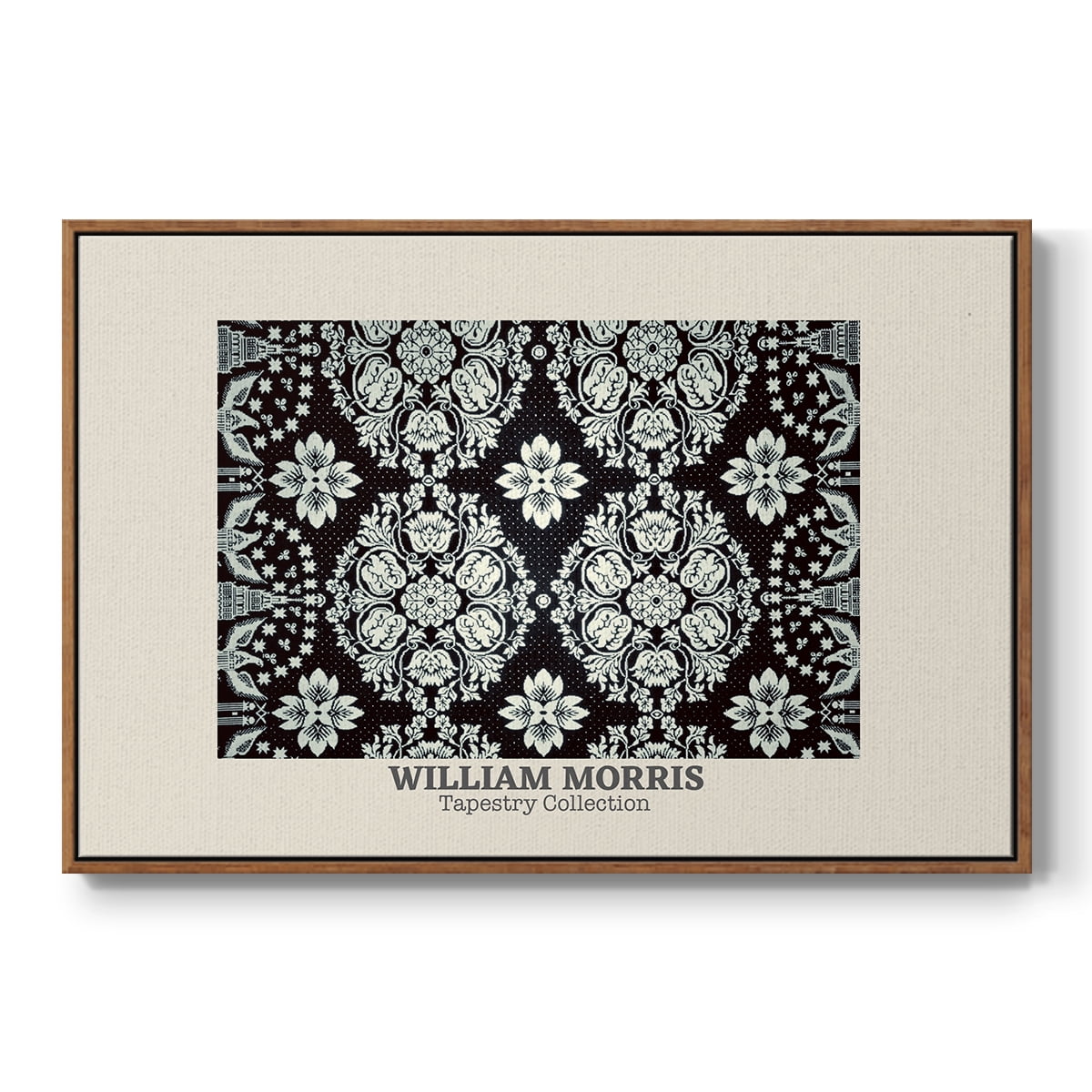 Vintage Abstract Print-XLVII Framed in Walnut Wood Gallery Wrapped Canvas 27 in. x 41 in.