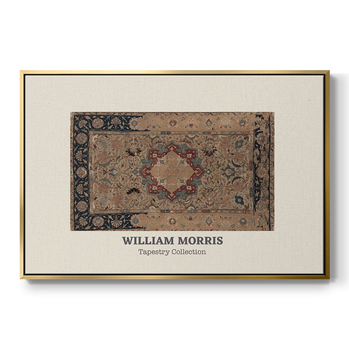 Vintage Abstract Print-XLVIII Framed in Gold Wood Gallery Wrapped Canvas 27 in. x 41 in.