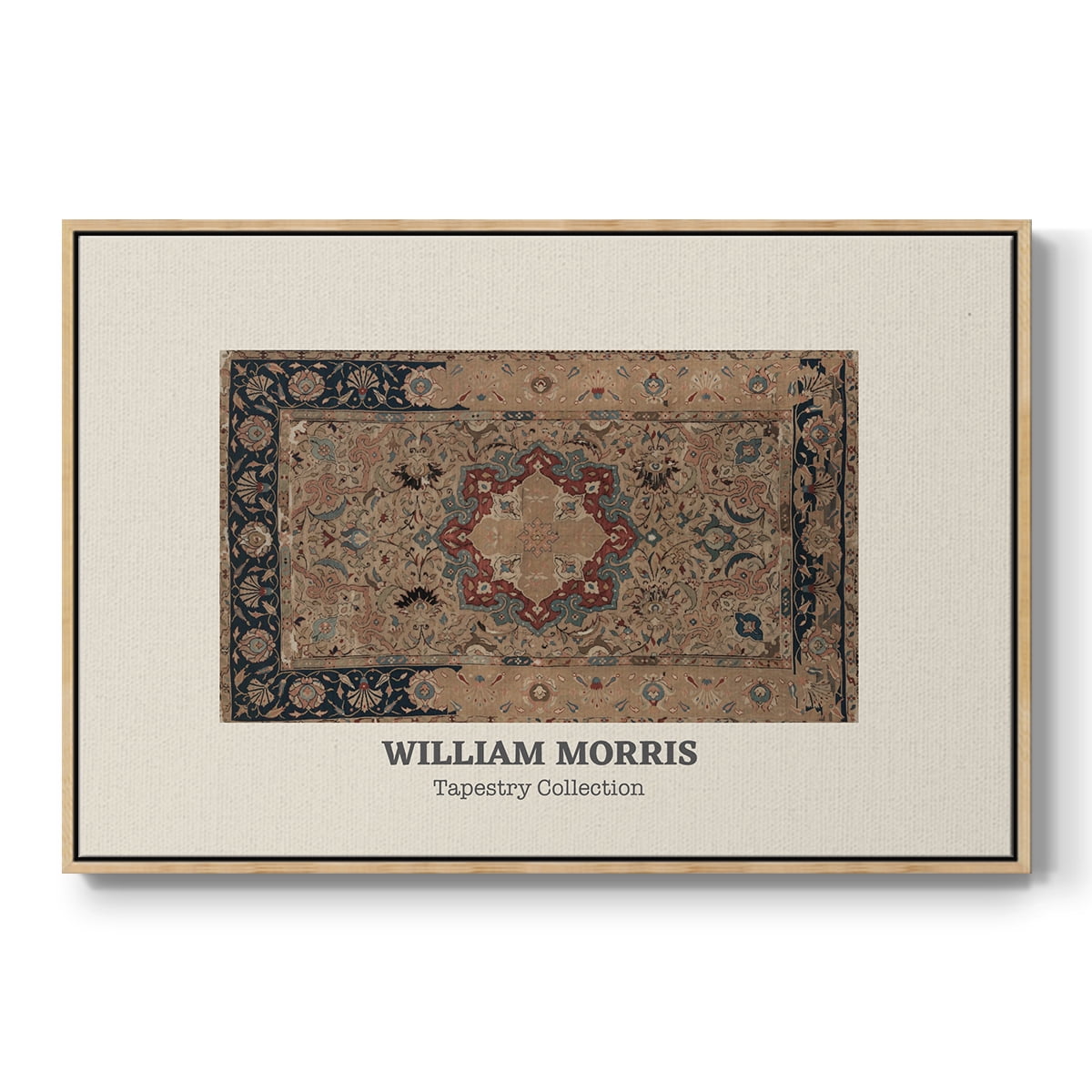 Vintage Abstract Print-XLVIII Framed in Natural Wood Wood Gallery Wrapped Canvas 17 in. x 25 in.