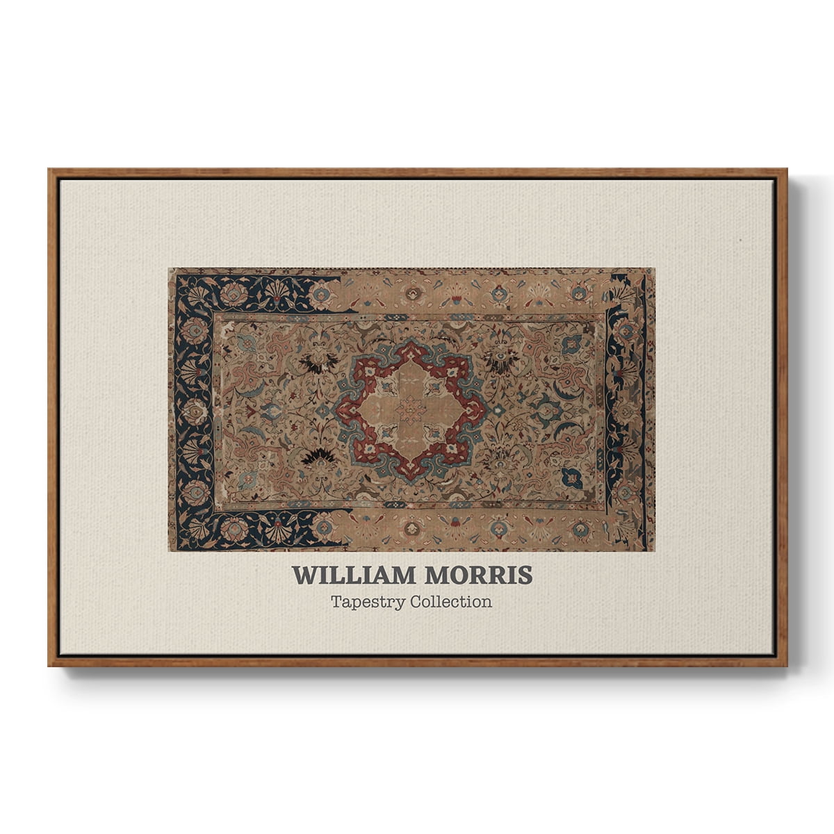 Vintage Abstract Print-XLVIII Framed in Walnut Wood Gallery Wrapped Canvas 17 in. x 25 in.
