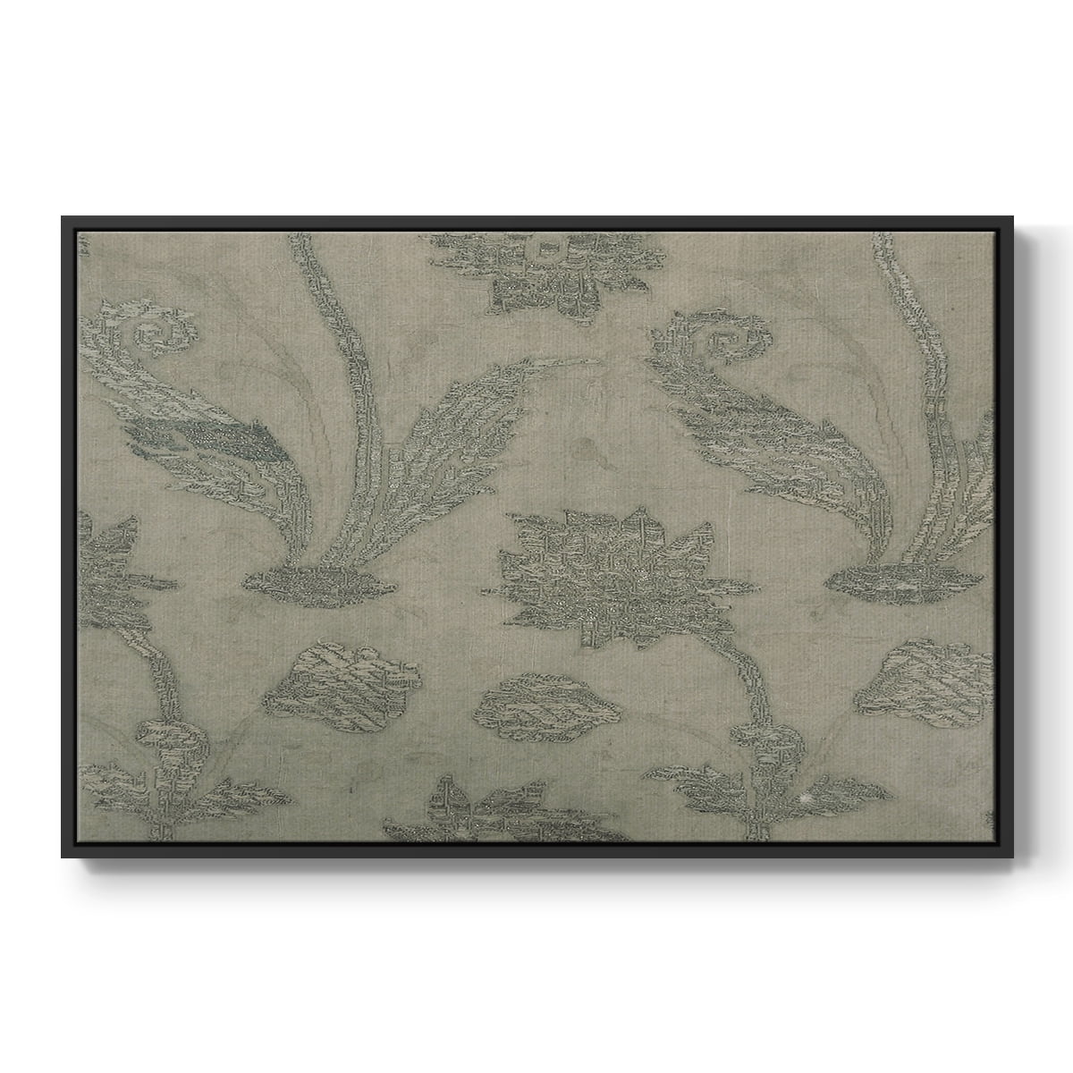 Vintage Abstract Print-XV Framed in Black Wood Gallery Wrapped Canvas 25 in. x 37 in.