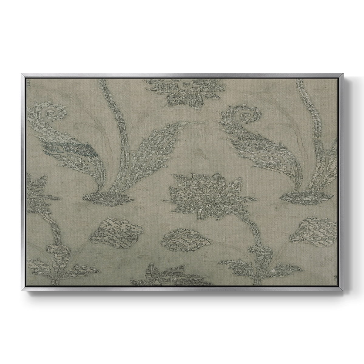 Vintage Abstract Print-XV Framed in Silver Wood Gallery Wrapped Canvas 27 in. x 41 in.