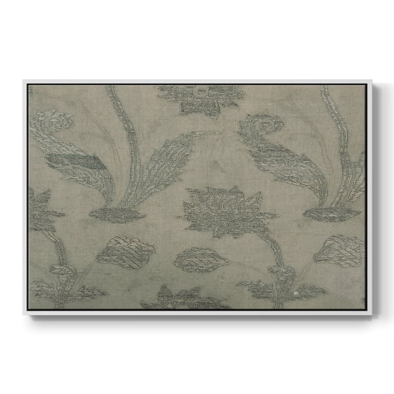 Vintage Abstract Print-XV Framed in White Wood Gallery Wrapped Canvas 25 in. x 37 in.