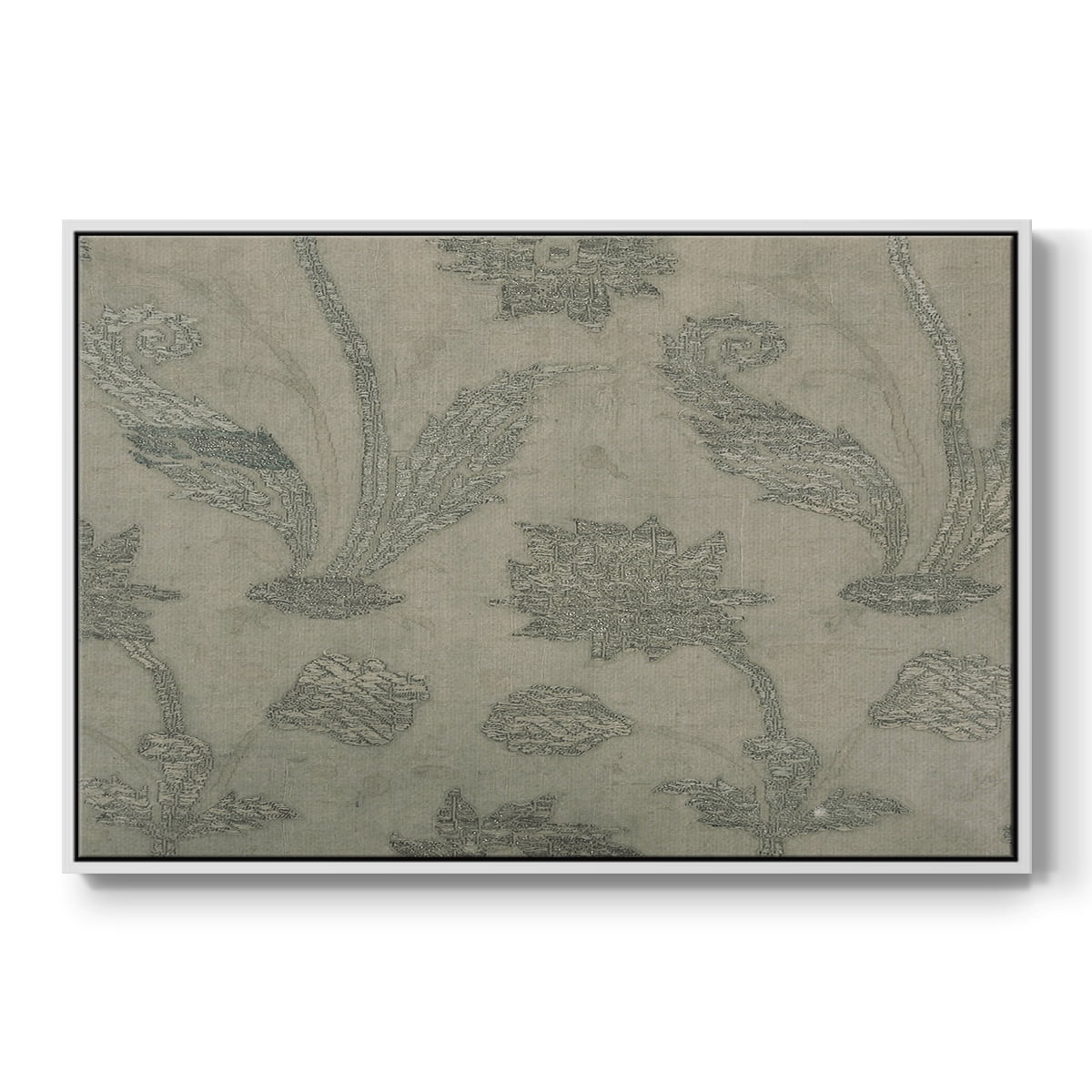 Vintage Abstract Print-XV Framed in White Wood Gallery Wrapped Canvas 27 in. x 41 in.